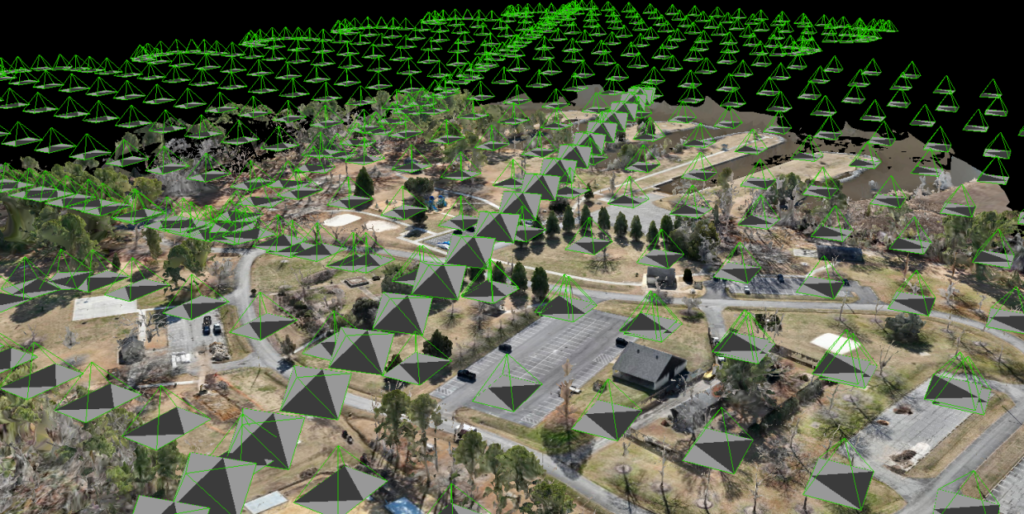 Dron realizando mapeo aerofotogramétrico de una ciudad